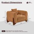 thumbnail image 4 of Morden Fort Sherpa Cloud Single Sofa Chair with Arm, Wood Frame Modern Upholstered Accent Chair, Caramel, 4 of 6