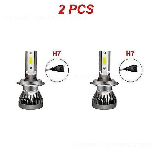 x Kit de conversión de faros LED H7 Bombilla COB 120W 26000LM Blanco Alta potencia 6000K Conjunto de faros para coche Luces para coche