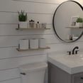 thumbnail image 1 of Estantes flotantes, estantes de madera para decoración de pared, estante de baño montado en la pared, almacenamiento gris, 1 of 4