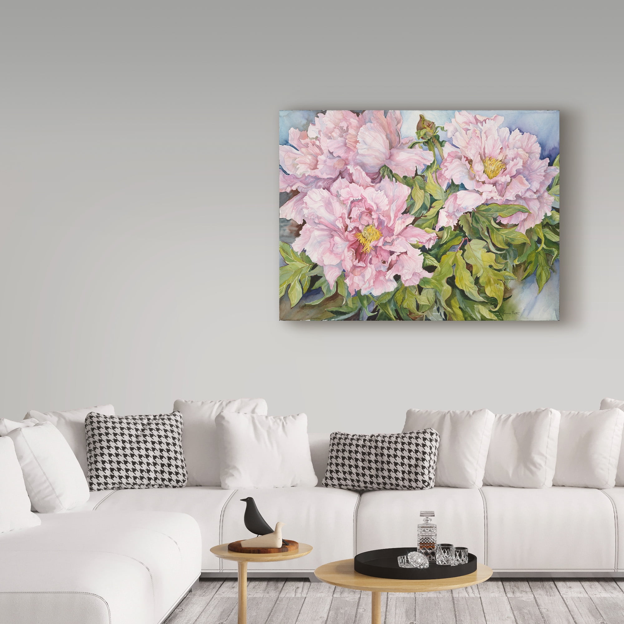 Trademark Fine Art 'Peonies Pink' Canvas Art by Joanne Porter