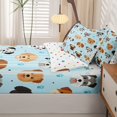 thumbnail image 5 of Homewish Kawaii Pet Dog Zipper Twin Comforter Sets with Fitted Sheet and 2 Pillowcases,Cute Animal Al Zipper Bedding Set,Blue,Polkadot Reversible,4pcs, 5 of 8