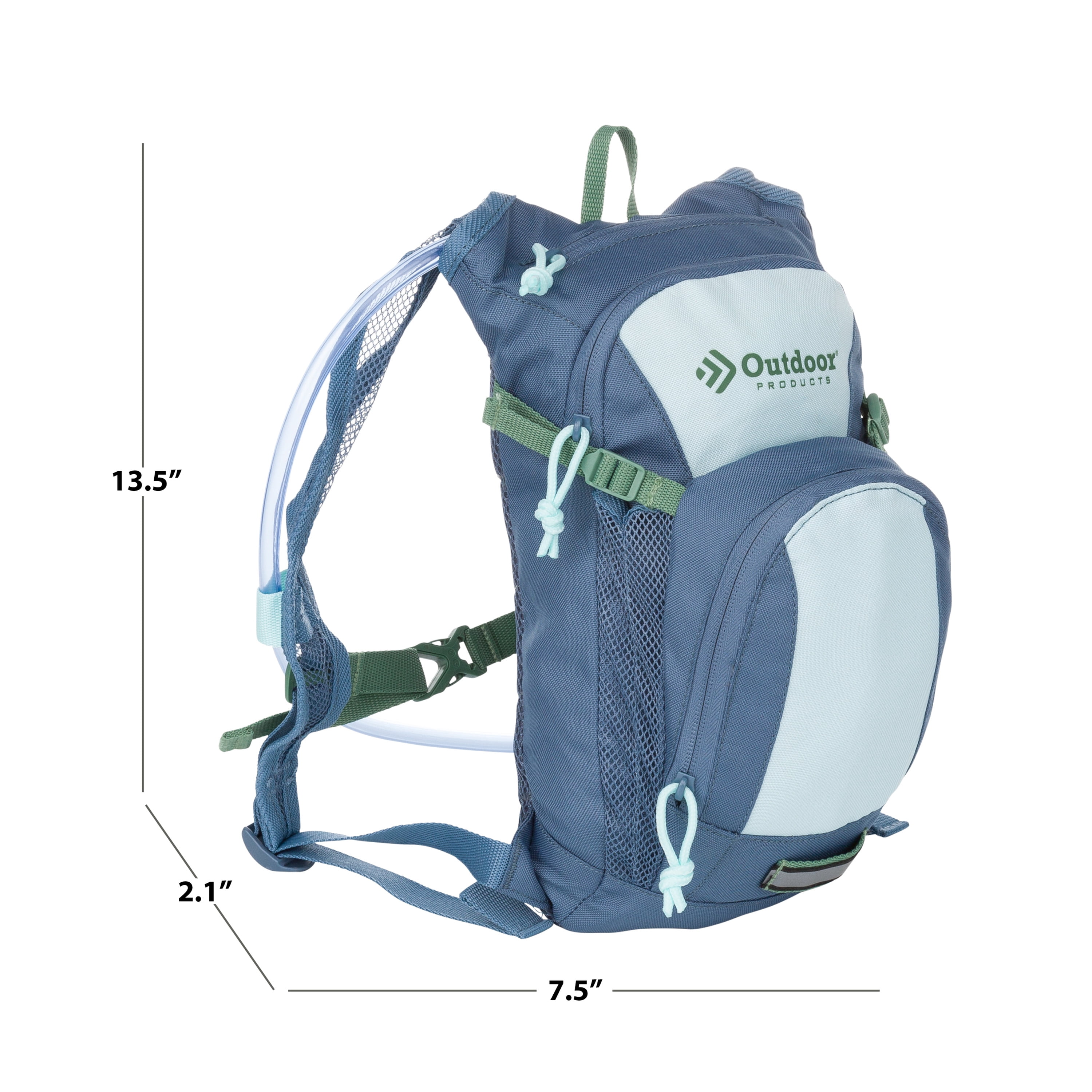 Outdoor Products Youth Scout 12 L Hydration Backpack, 1.5-Liter Reservoir, Unisex, Blue, Child, Poly, Hiking