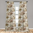 thumbnail image 2 of Floral Vintage Window Curtains, Nostalgic Weathered Love Effect of Butterflies Floral Bouquets Flowers, Lightweight Decor 2-Panel Set with Rod Pocket, Pair of - 28"x95", Beige Multicolor, by Ambesonne, 2 of 3