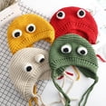 thumbnail image 4 of Gorro de bebé femenino de invierno más gorro de lana de terciopelo para bebé Niño Rana lindo niños de 0 a 1 años niños súper lindos 2 otoño e invierno, 4 of 6