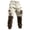 Beige #73, variant on Men's Halloween Pants Straight Leg Faux Ripped Color Block Jogger pumpkin Sweatpants skeleton Funny Print Pants Ghost Trousers Elastic Cuff Casual Trousers Ginger M