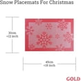 thumbnail image 2 of Christmas Placemats Set of 6 Vinyl Woven Non-Slip Placemats Washable Easy to Clean Table Mats for Dining Table (Snow Red), 2 of 5