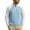 Light Blue, variant on TOUMENY Men Half Zip Sweater Stand Collar Long Sleeve Color Block Casual Loose Pullover Fall Winter Fashion Knit Tops Black L