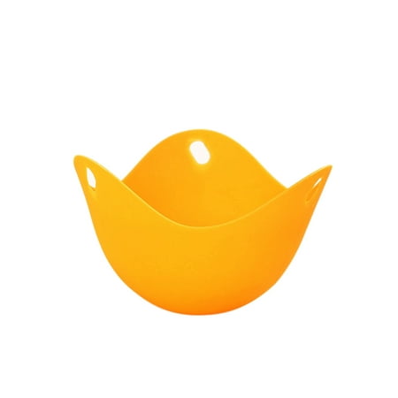 Silicone Egg Poachers Cups Eggs Boiler Poaching Poach Cup Pods Mould Cookware Kitchen Tool Pancake Baking Cups (Orange)