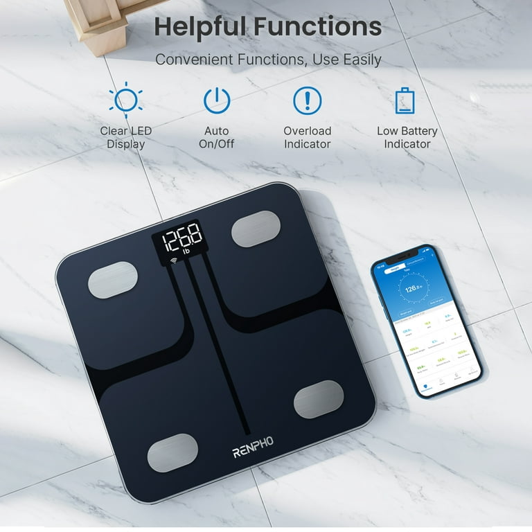 RENPHO Smart Scale for Body Weight, Digital Bathroom Scale BMI Weighing  Bluetooth Body Fat Scale, Body
