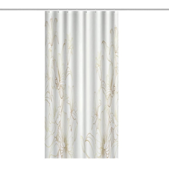 RKSupls Waterproof Shower Curtain, Soft Pastel Watercolor Floral Polyester Shower Curtain with Hooks for Chic Elegant Home Bathtub Bathroom Decor Washable