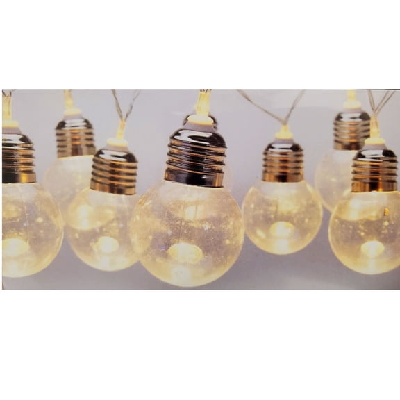 Light Bulbs Party Light String Set of 10 Warm White LED Lights Battery Operated
