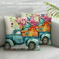 thumbnail image 3 of FUMJ  Easter Throw Pillow Covers, Spring Floral Eggs Truck Farmhouse Holiday Cushion Case for Home Sofa Couch Decoration, 3 of 5