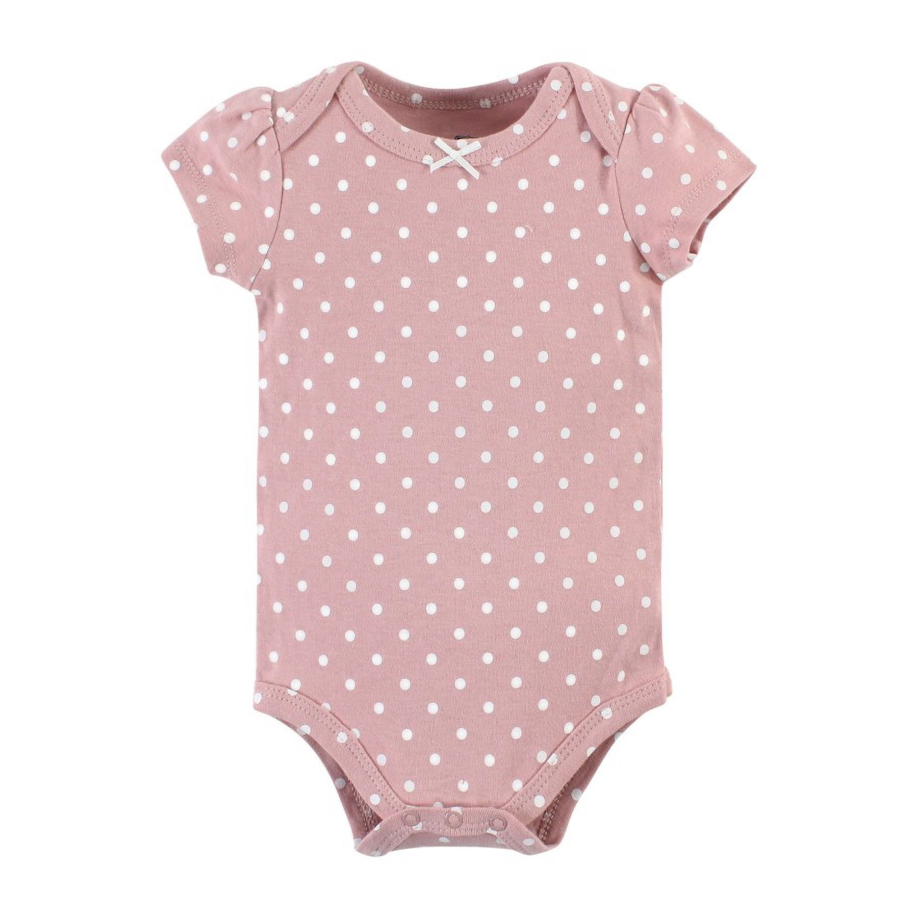 Hudson Baby Short Sleeve Bodysuits, 5-Pack, Newborn- 24 Months