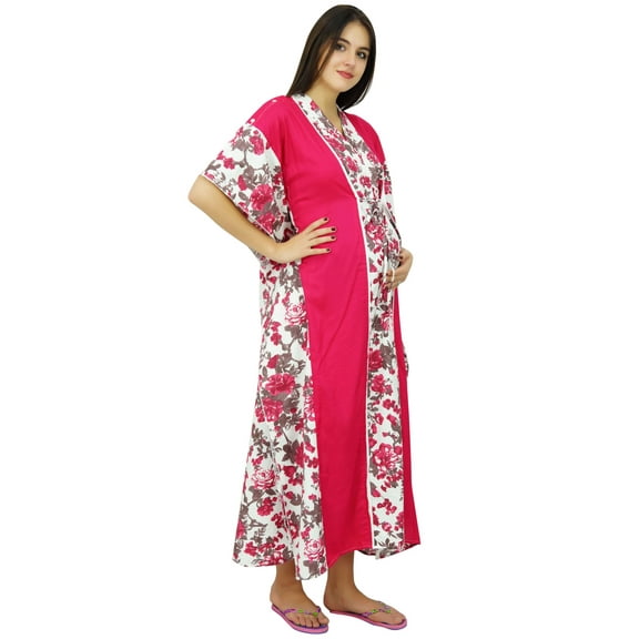 Bimba Nursing Mothers Caftan Cotton Floral Print Maxi Gown, Baby Shower Gift