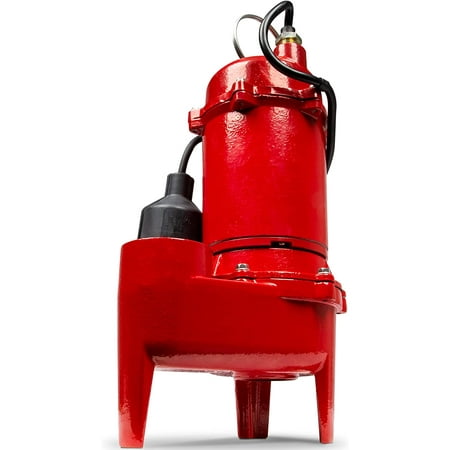 Red Lion 14942748  Model RL-WC50TA  Sewage Pump with Tethered Piggyback Float Switch  1/2 HP  115 Volts  1 Phase  2  FNPT Discharge  5600 GPH Max  22 ft Max Head  10 ft Cord  Automatic