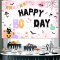 BrandName Pink Orange Purple Halloween Happy Boo Day Backdrop 4.9 x 3.3 ...