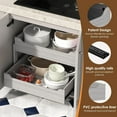 thumbnail image 3 of Dumekko Pull Out Drawers For Cabinets, 18" W x 21.65" D x 17" H Slide Out Wooden Pull out Drawers, 2-Tier, Heavy-Duty Base Bottom Assembly Slide out Drawer Shelf Cabinet Organization for Kitchen,Gray, 3 of 9
