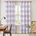 thumbnail image 4 of Plaid Purple Rural Style Kitchen Curtains 96 Inch Length, Rural Abstract Geometric Lattice Grommet Top Bedroom Living Room Curtains, Light Filtering Cafe Curtain Drapes 2 Panels Set 104''x96'', 4 of 9