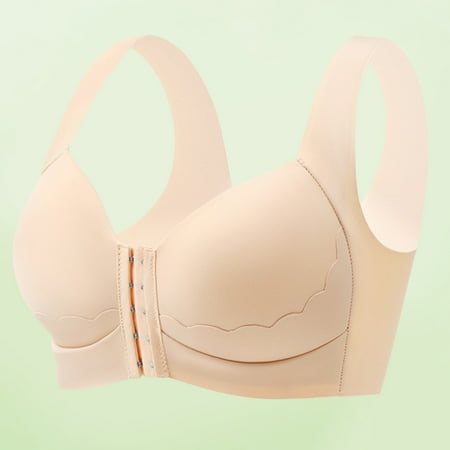 ALLLIST Full Coverage Lingerie for Women Wireless Plus Size T-Shirt Push up Solid Beige Full-Figure Women s Lingerie Size XL