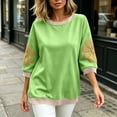 thumbnail image 2 of Posijego 3/4 Sleeve Sweatshirts for Women Oversized Sweatshirt Crew Neck Summer Casual Pullover Sweatshirt Fall Tops, 2 of 8