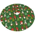 thumbnail image 6 of Cute Christmas Gnomes Tree Skirt 48 inches Green Santa Tree Skirts Santa Xmas Mat Farmhouse Holiday Party New Year Supplies Ornaments Decorations for Indoor Outdoor Mini Small Pencil Big Trees, 6 of 6
