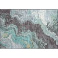 thumbnail image 2 of Addison Rugs Mayfield Premium Machine Washable Transitional Abstract Teal Rectangle Rug, 1'8" x 2'6", 2 of 6