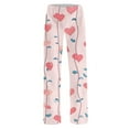 thumbnail image 5 of Fluffy Flannel Pajama Pants Women Elastic Waist Valentines Day Heart Comfy Lounge Sleep Pants Fuzzy Plush Winter Sleepwear, 5 of 6