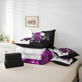 thumbnail image 6 of Feelyou Black Purple Rose Bedding Comforter Set 7 Pieces, Romantic Gothic Skeleton Full Bedding Set, Valentine's Day Theme Reversible Fitted Sheet Flat Sheet, Breathable Home Decor, 6 of 8