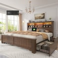 thumbnail image 4 of EnHomee Queen Bed Frame with Headboard Bed Frame with 4 Storage Drawers & LED Lights Platform Bed frame with Charging Station, 4 of 7