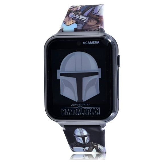 Star Wars "Mandalorian" Unisex Child Interactive Smart Watch Silicone Strap 40mm Grey (MNL4137WMC)