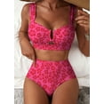 thumbnail image 4 of SHEWIN Bathing Suit for Womens U-Wire Cutout 2 Piece Bikini Set High Waisted Floral Print Swimsuits Summer Beach Swimear, 4 of 7