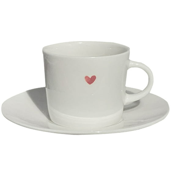 Ceramic Coffee Mug Water Cup Drinks Mug Beverage Cup for Home Office with Saucer(70ml)