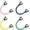 Pink, Yellow, Green, Blue, variant on IULAVP 4 Pieces Ski Tip Connector Trainer Skiing Training Wedge Aid for Beginners Snow Training, Made of Bungee Style Cord, Plastic, and Wider Clamp Area, Assorted Colors