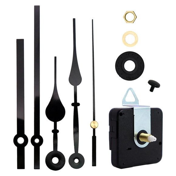 Silent Wall Clock Movement Hands Set with 2 Pairs Hands Metal Pointer Fittings Parts 18.5mm Shaft Length for Replacement Clock Repair