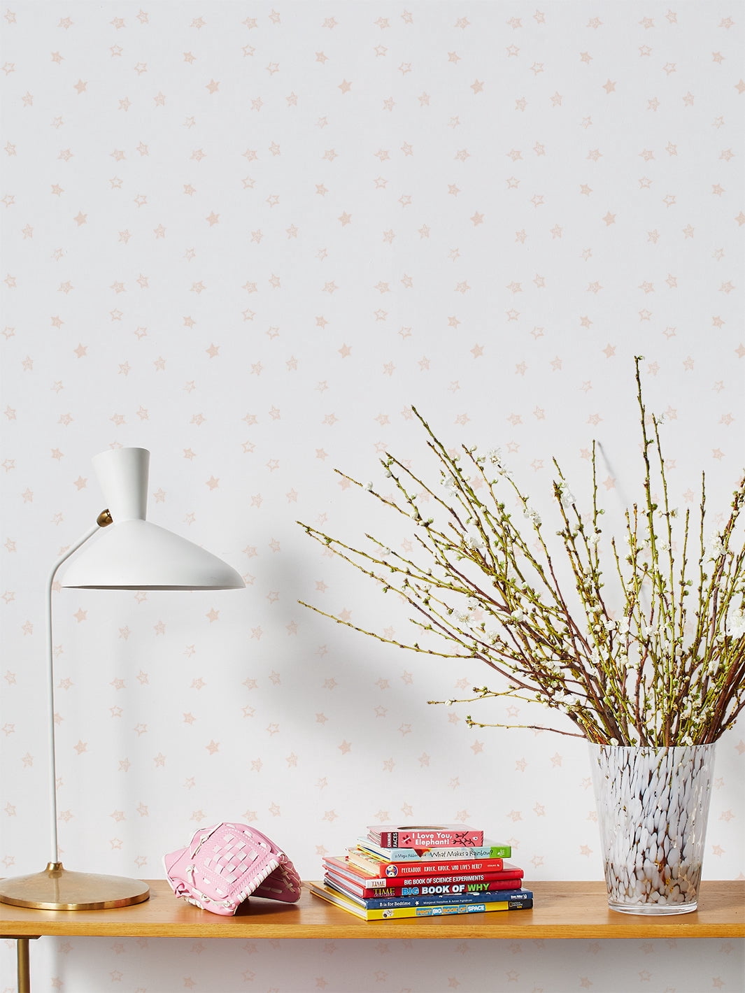 Fantasy Butterfly Stars Removable Vinyl Wallpaper by Barbie - Peach