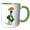Green/White, variant on 3drose, Funny Cute Red and White Greyhound Dog Playing Saxophone, 11oz Two-tone Black Mug
