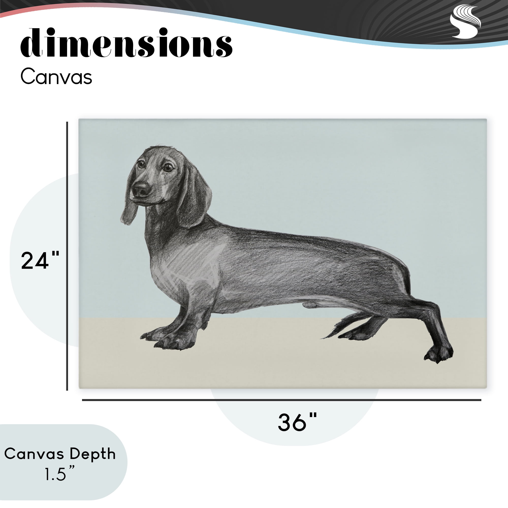 Stupell Industries Sketched Dachshund on Blue Canvas Wall Art, design by Violeta Vollmer