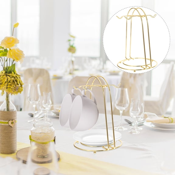 Homoyoyo Mug Drying Rack Office Golden Iron 1Pack