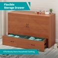 thumbnail image 6 of BALUS Queen Murphy Bed Cabinet, Modern Cabinet Chest Bed with Charging Station, Space-Saving Cube Murphy Bed with Folding Memory Foam Mattress & Large Storage Drawer for Bedroom（Red）, 6 of 9