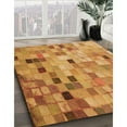 thumbnail image 3 of Ahgly Company Tapis Rond Lavable en Machine Intérieur Transitionnel Bière Orange, 5 Pieds Rond, 3 of 7
