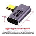 thumbnail image 4 of CY USB4 Type C Male to Female 240W Power 40Gbps Data 8K Video Adapter Left Right Angled for NS Phone Laptop, 4 of 7