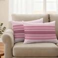 thumbnail image 3 of Outdoor Waterproof Pillow Covers Gradient Pink Geometric Stripe Decorative Throw Pillow Protectors,Pillowcase Cushion Cases for Patio Sofa Garden Couch,20x12in,Pack of 2, 3 of 14
