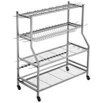 Fishing Gear Organizer with Wheels - 15-Pole Fishing Rod Holder for Garage Storage, Portable & Sturdy