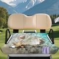 thumbnail image 3 of XYZCANDO Beach Starfish Seashell Golf Cart Seat Cover with 4 Pockets - Universal Non-slip Washable Terry Cloth Cover for 2-Seat Golf Carts, 3 of 8
