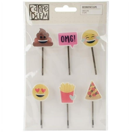 Emoji Love Decoration Clips 6/Pkg-