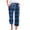 Blue, variant on DDAPJ pyju Womens Capri Pants Plaid Print Casual Loose Straight Leg Pants High Waisted Drawstring Yoga Capris Summer Wide Leg Cropped Pants with Pockets Orange M