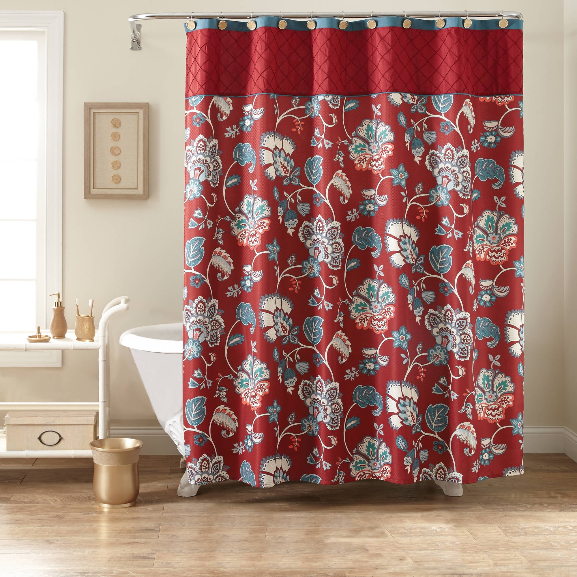 red white blue shower curtain