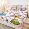 thumbnail image 4 of Erosebridal Happy Camping Queen Sheet Sets 4 Pieces For Kids Teens,Cartoon Car Bear Adventure Theme Bed Set For Boys Girls, 4 of 5