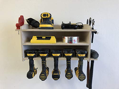 Details about   Drill Power Tool Holder Organization Storage Rack Wood Shelf Garage Wall Cabinet 