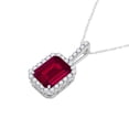 thumbnail image 3 of Mauli Jewels Engagement Necklace for Women 2.50 Carat Beautiful Emerald Shape Gemstone And Diamond Pendant 4 prongs 10K White Gold With 18'' Rope Chain|Silver Chain, 3 of 6
